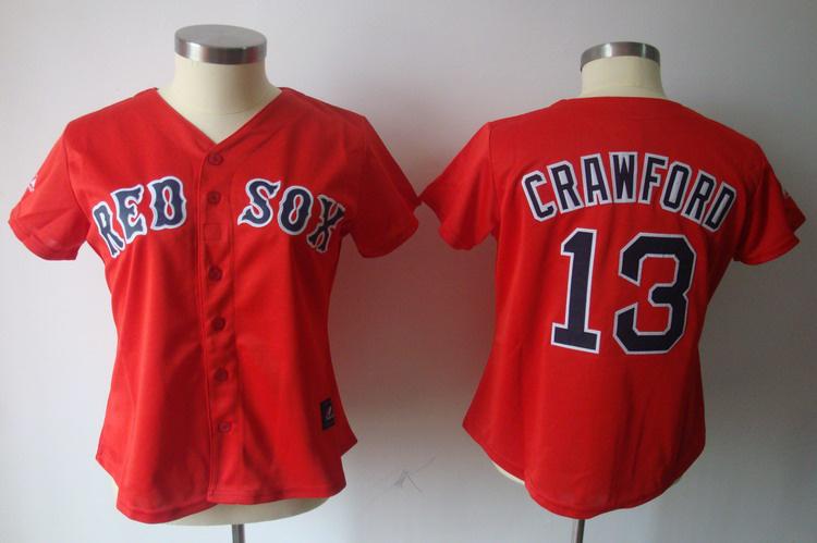 Cheap Women Boston Red Sox 13 Carl Crawford Red MLB Jersey