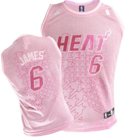 Cheap Miami Heat 6 LeBron James Women Pink Jersey
