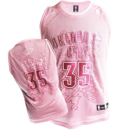 Cheap Oklahoma City Thunder 35 Kevin Durant Women Pink Jersey