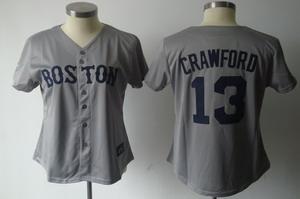 Cheap Women Boston Red Sox 13 Carl Crawford Grey Jerseys