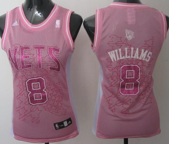 Cheap Women New Jersey Nets 8 Terrence Williams Pink Jersey