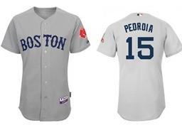 Boston Red Sox 15 Pedroia Gray Kids MLB Jersey Cheap