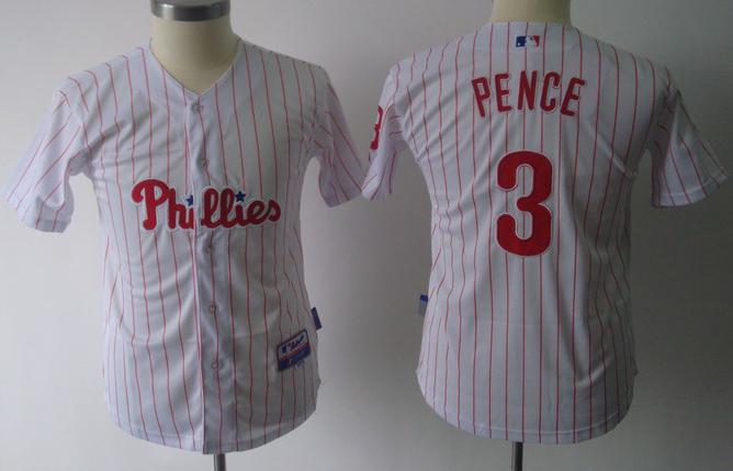 Kids Philadelphia Phillies 3 Hunter Pence White Cool Base Jersey Cheap