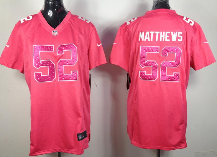 Cheap Women Nike Green Bay Packers #52 Clay Matthews Pink NFL Jerseys