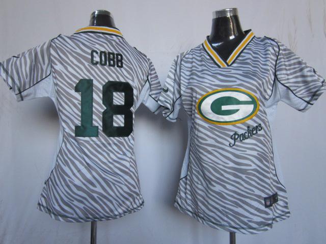 Cheap Women Nike Green Bay Packers #18 Randall Cobb FEM FAN Zebra Nike NFL Jerseys