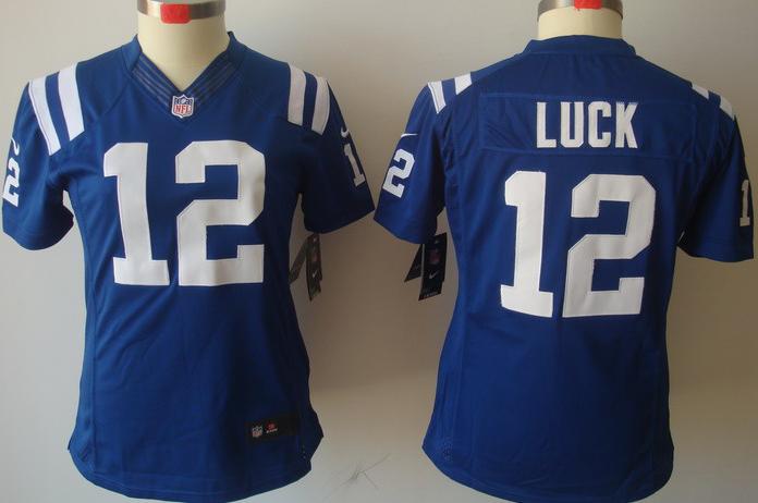 Cheap Women Nike Indianapolis Colts #12 Andrew Luck Blue Game LIMITED Nike NFL Jerseys