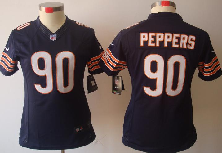 Cheap Women Nike Chicago Bears 90 Peppers Blue Game LIMITED NFL Jerseys
