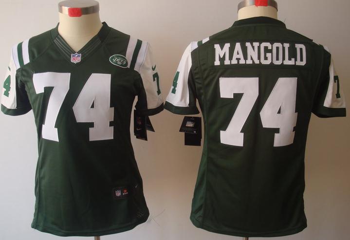 Cheap Women Nike New York Jets 74# Nick Mangold Green Game LIMITED NFL Jerseys