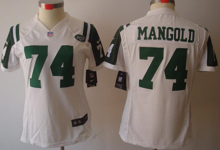 Cheap Women Nike New York Jets 74# Nick Mangold White Game LIMITED NFL Jerseys