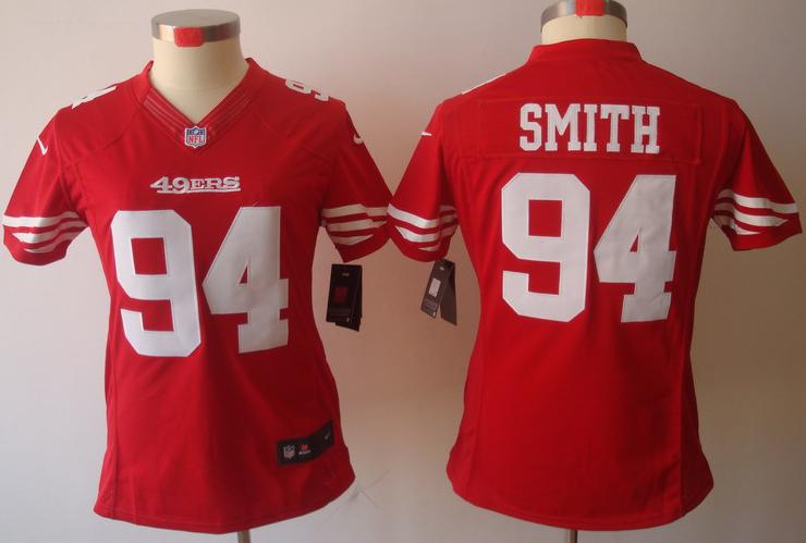 Cheap Women Nike San Francisco 49ers #94 Justin Smith Red Game LIMITED NFL Jerseys