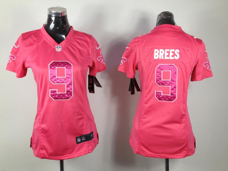 Cheap Women Nike New Orleans Saints 9 Drew Brees Pink NFL Jerseys