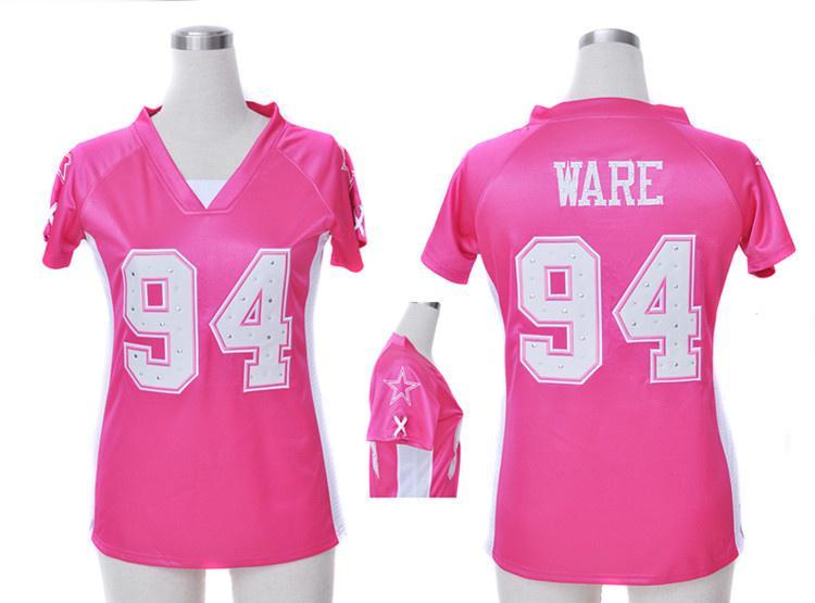 Cheap Women Nike Dallas Cowboys #94 DeMarcus Ware Pink Womens Draft Him II Top Jerseys