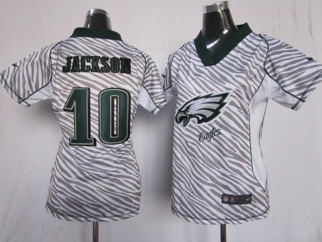 Cheap Women Nike Philadelphia Eagles 10# DeSean Jackson FEM FAN Zebra Nike NFL Jerseys