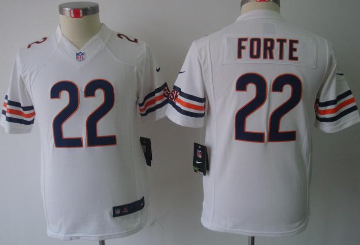 Kids Nike Chicago Bears 22# Matt Forte White Game LIMITED NFL Jerseys Cheap