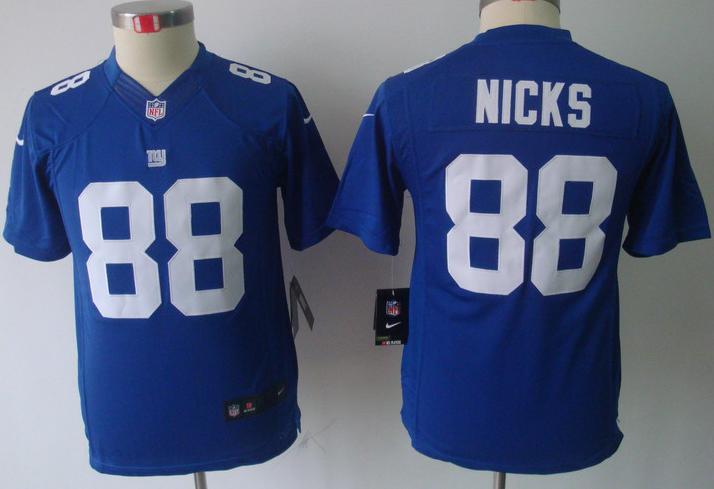 Kids Nike New York Giants 88# Hakeem Nicks Blue Game LIMITED NFL Jerseys Cheap
