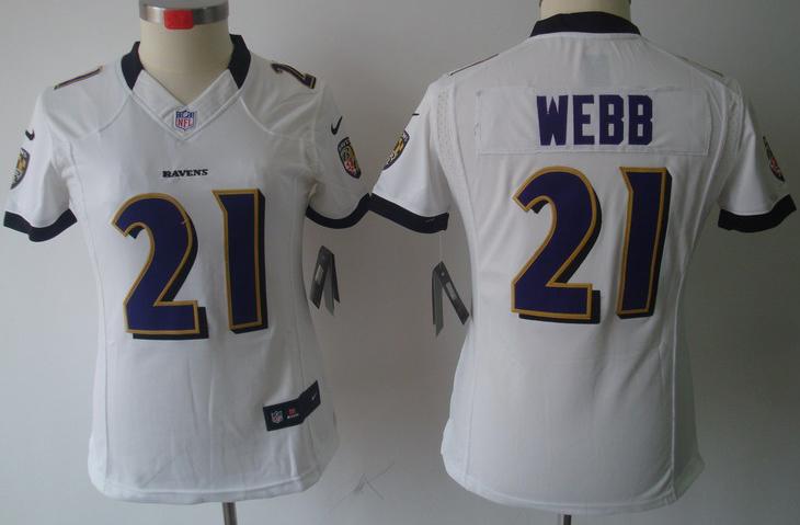 Cheap Women Nike Baltimore Ravens #21 Lardarius Webb White Game LIMITED NFL Jerseys