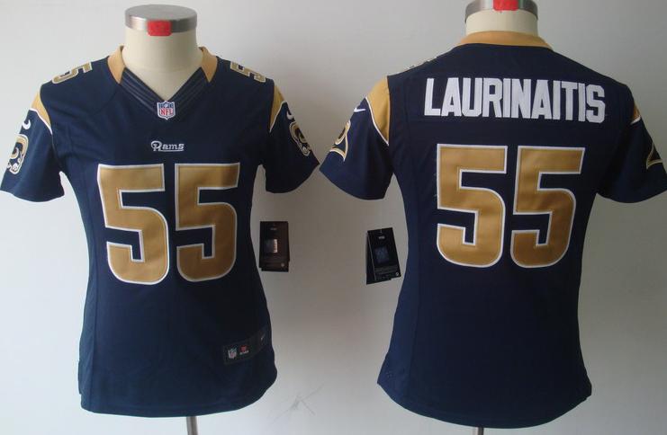 Cheap Women Nike St. Louis Rams 55# James Laurinaitis Blue Game LIMITED NFL Jerseys