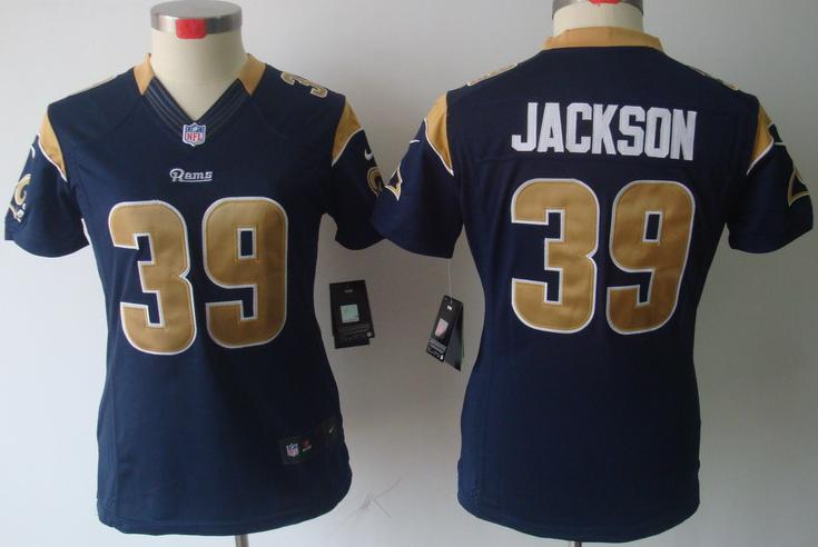 Cheap Women Nike St. Louis Rams 39# Steven Jackson Blue Game LIMITED NFL Jerseys