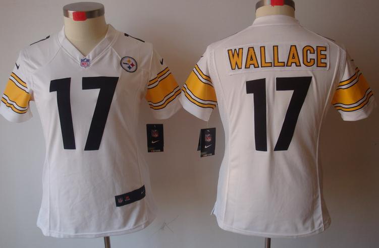 Cheap Women Nike Pittsburgh Steelers #17 Mike Wallace White Game LIMITED Nike NFL Jerseys