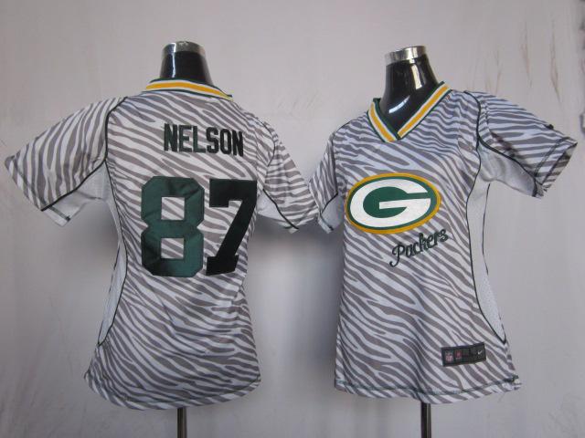 Cheap Women Nike Green Bay Packers 87 Nelson Women's FEM FAN Zebra Nike NFL Jerseys