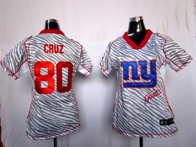 Cheap Women Nike New York Giants 80# Victor Cruz FEM FAN Zebra Nike NFL Jerseys