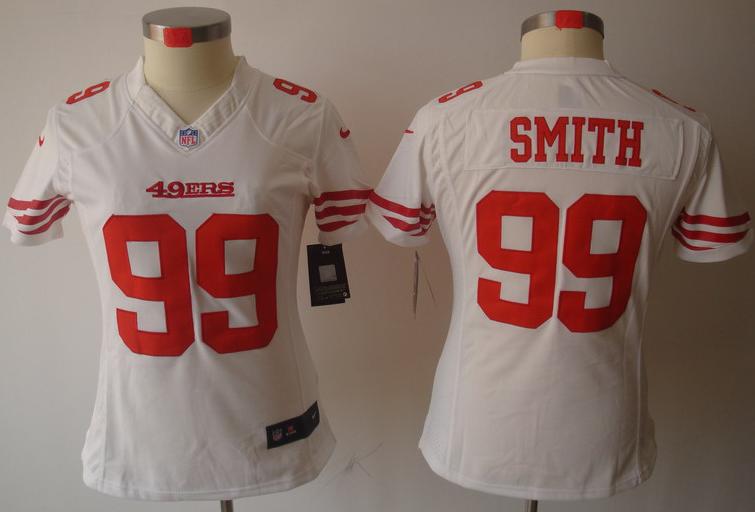 Cheap Women Nike San Francisco 49ers #99 Aldon Smith White Game LIMITED NFL Jerseys
