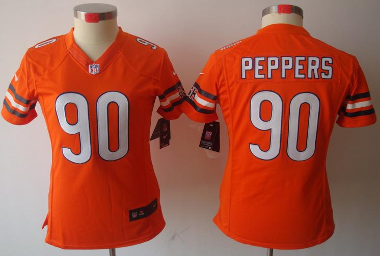 Cheap Women Nike Chicago Bears 90 Peppers Orange Game LIMITED NFL Jerseys