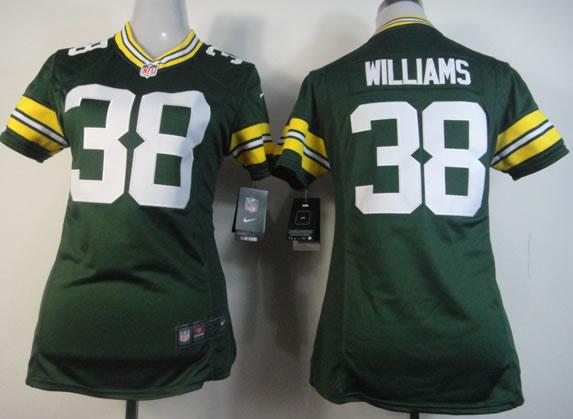 Cheap Women Nike Green Bay Packers 38 Tramon Williams Green NFL Jerseys