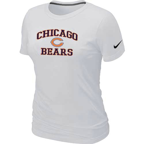 Cheap Women Chicago Bears Heart & Soul White T-Shirt