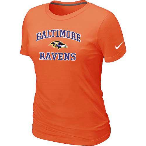 Cheap Women Baltimore Ravens Heart & Soul Orange T-Shirt