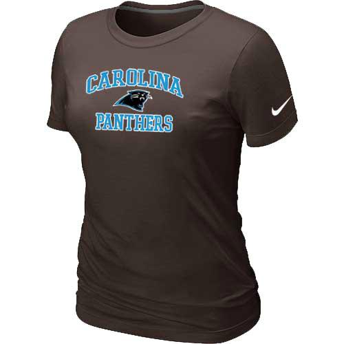 Cheap Women Carolina Panthers Heart & Soul Brown T-Shirt