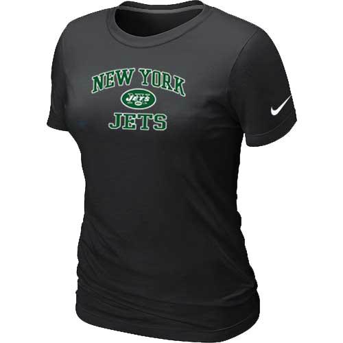 Cheap Women New York Jets Heart & Soul Black T-Shirt