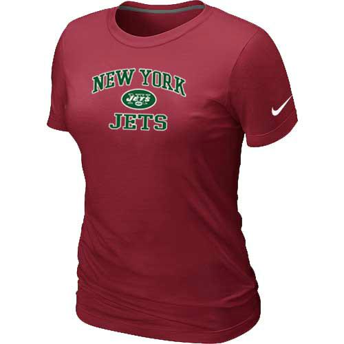 Cheap Women New York Jets Heart & Soul Red T-Shirt