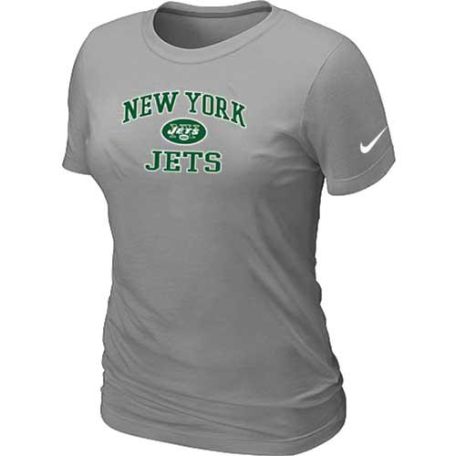 Cheap Women New York Jets Heart & Soul L.Grey T-Shirt