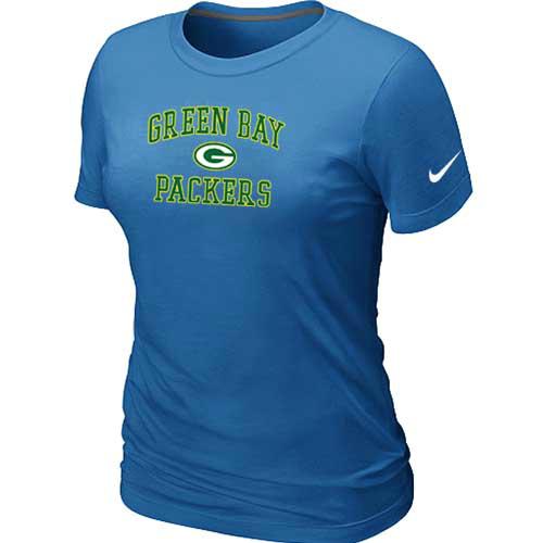 Cheap Women Green Bay Packers Heart & Soul L.blue T-Shirt