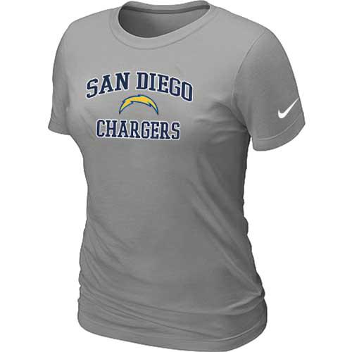 Cheap Women San Diego Charger Heart & Soul L.Grey T-Shirt