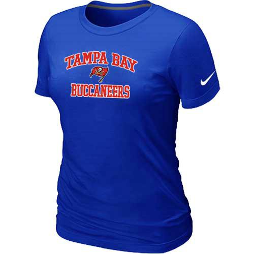 Cheap Women Tampa Bay Buccaneers Heart & Soul Blue T-Shirt
