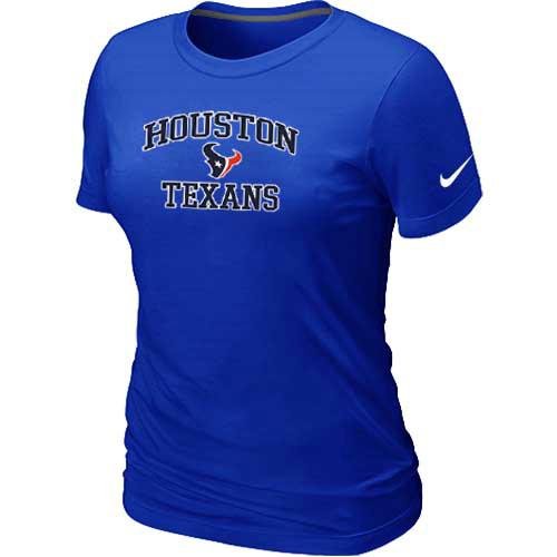 Cheap Women Houston Texans Heart & Soul Blue T-Shirt