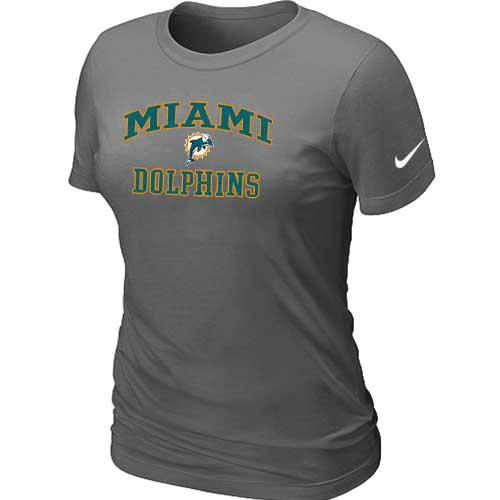 Cheap Women Miami Dolphins Heart & Soul D.Grey T-Shirt