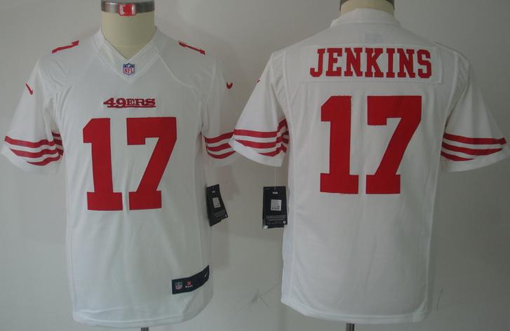 Kids Nike San Francisco 49ers 17# A.J.Jenkins White Game LIMITED NFL Jerseys Cheap