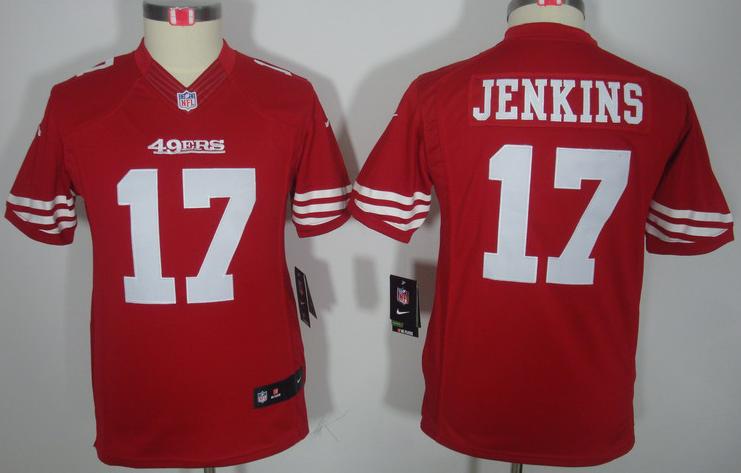 Kids Nike San Francisco 49ers 17# A.J.Jenkins Red Game LIMITED NFL Jerseys Cheap
