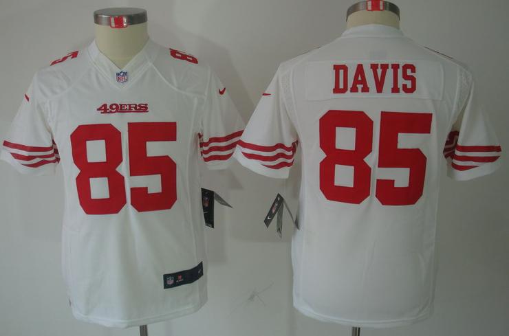 Kids Nike San Francisco 49ers 85 Vernon Davis White Game LIMITED NFL Jerseys Cheap