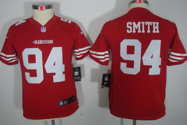 Kids Nike San Francisco 49ers #94 Justin Smith Red Game LIMITED NFL Jerseys Cheap