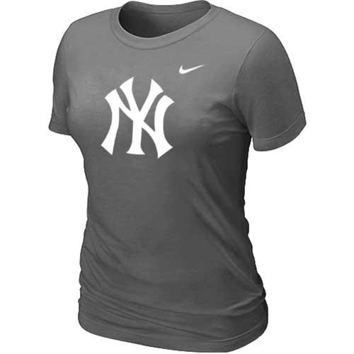 Cheap Women New York Yankees Heathered D.Grey Nike Blended MLB T-Shirt
