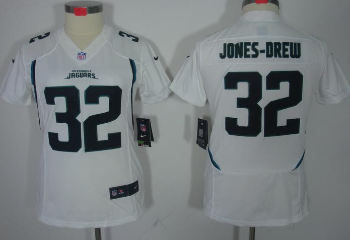 Cheap Women Nike Jacksonville Jaguars 32# Maurice Jones-Drew White Game LIMITED NFL Jerseys