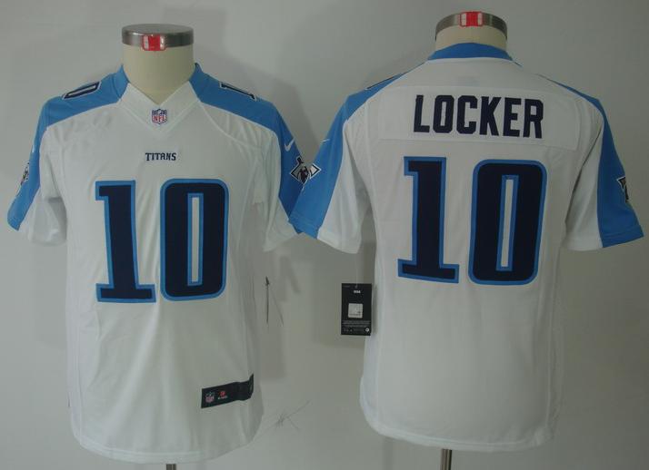 Kids Nike Tennessee Titans 10# Jake Locker White Game LIMITED NFL Jerseys Cheap