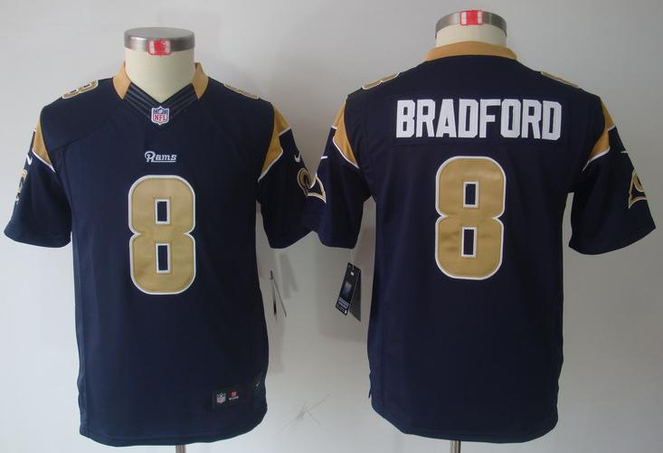 Kids Nike St.Louis Rams 8# Sam Bradford Blue Game LIMITED NFL Jerseys Cheap