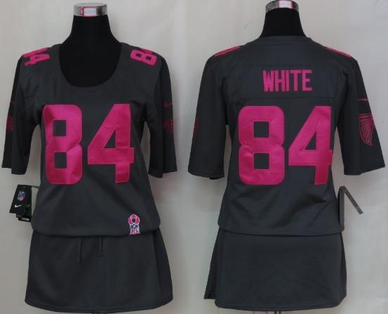 Cheap Women Nike Atlanta Falcons #84 Roddy White Breast Cancer Awareness Dark Grey NFL Jersey