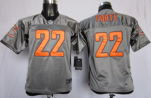 Kids Nike Chicago Bears 22# Matt Forte Grey Shadow NFL Jerseys Cheap