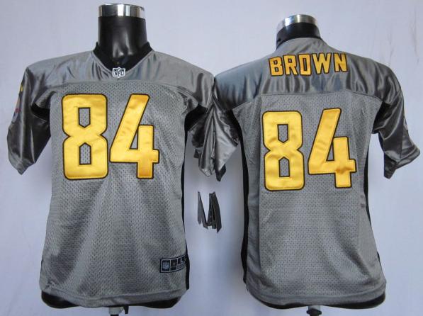 Kids Nike Pittsburgh Steelers #84 Antonio Brown Grey Shadow NFL Jerseys Cheap